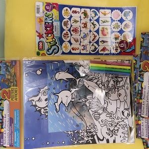 Under the sea velvet poster boards and sea stickers.